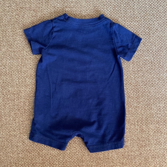 Carter's Whale Bird Navy Blue Pocket Romper 3 Months - Picture 4 of 5